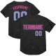 Custom Black Light Blue-Pink Mesh Authentic Throwback rugby Jersey Custom Black Light Blue-Pink Mesh Authentic Throwback rugby Jersey