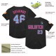 Custom Black Light Blue-Pink Mesh Authentic Throwback rugby Jersey Custom Black Light Blue-Pink Mesh Authentic Throwback rugby Jersey
