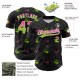 Custom Black Pink-Neon Green 3D Gothic Style Fluorescence Skull Authentic rugby Jersey Custom Black Pink-Neon Green 3D Gothic Style Fluorescence Skull Authentic rugby Jersey