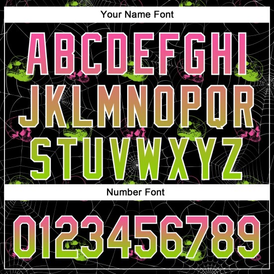 Custom Black Pink-Neon Green 3D Gothic Style Fluorescence Skull Authentic rugby Jersey Custom Black Pink-Neon Green 3D Gothic Style Fluorescence Skull Authentic rugby Jersey