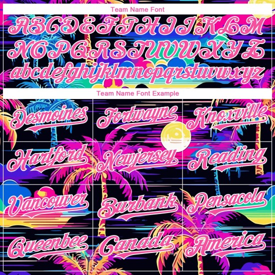 Custom Black Pink-White 3D Pattern Design Beach Hawaii Palm Trees Authentic rugby Jersey Custom Black Pink-White 3D Pattern Design Beach Hawaii Palm Trees Authentic rugby Jersey