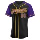 Custom Black Purple-Yellow Authentic Raglan Sleeves rugby Jersey Custom Black Purple-Yellow Authentic Raglan Sleeves rugby Jersey