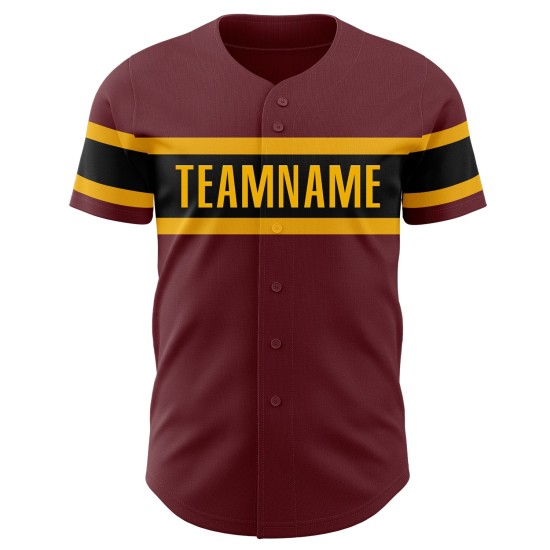 Custom Burgundy Black-Gold Authentic rugby Jersey Custom Burgundy Black-Gold Authentic rugby Jersey