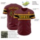 Custom Burgundy Black-Gold Authentic rugby Jersey Custom Burgundy Black-Gold Authentic rugby Jersey