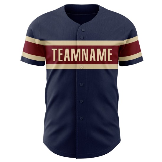 Custom Navy Vintage USA Flag Cream-Crimson Authentic rugby Jersey Custom Navy Vintage USA Flag Cream-Crimson Authentic rugby Jersey