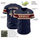 Custom Navy Vintage USA Flag Cream-Crimson Authentic rugby Jersey Custom Navy Vintage USA Flag Cream-Crimson Authentic rugby Jersey