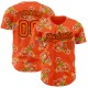 Custom Orange Black 3D Pattern Design Northeast China Big Flower Authentic rugby Jersey Custom Orange Black 3D Pattern Design Northeast China Big Flower Authentic rugby Jersey