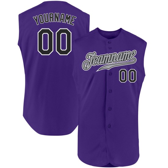 Custom Purple Black-White Authentic Sleeveless rugby Jersey Custom Purple Black-White Authentic Sleeveless rugby Jersey