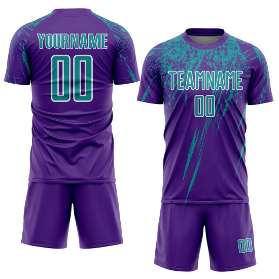 Custom Purple Teal-White Sublimation Uniform Jersey Custom Purple Teal-White Sublimation Uniform Jersey