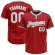 Custom Red Gray Pinstripe White Two-Button Unisex Jersey Custom Red Gray Pinstripe White Two-Button Unisex Jersey