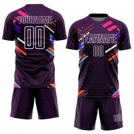 Custom Purple White Lines Sublimation Uniform Jersey Custom Purple White Lines Sublimation Uniform Jersey