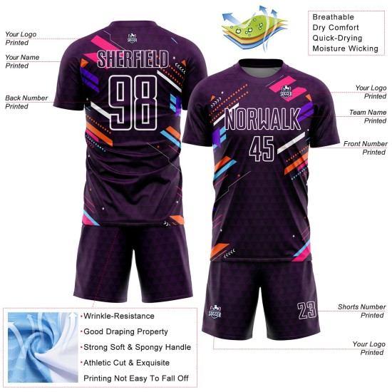 Custom Purple White Lines Sublimation Uniform Jersey Custom Purple White Lines Sublimation Uniform Jersey