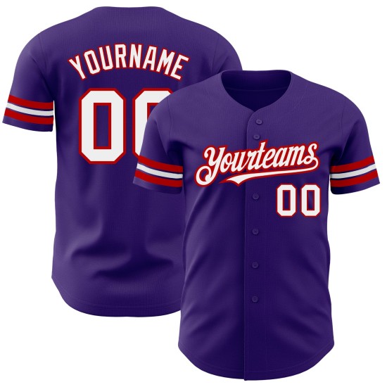 Custom Purple White-Red Authentic rugby Jersey Custom Purple White-Red Authentic rugby Jersey