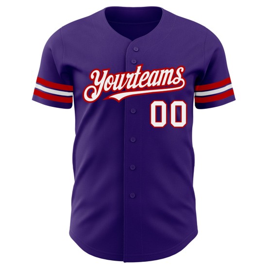 Custom Purple White-Red Authentic rugby Jersey Custom Purple White-Red Authentic rugby Jersey