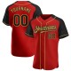 Custom Red Black-Old Gold Authentic Raglan Sleeves rugby Jersey Custom Red Black-Old Gold Authentic Raglan Sleeves rugby Jersey