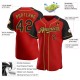Custom Red Black-Old Gold Authentic Raglan Sleeves rugby Jersey Custom Red Black-Old Gold Authentic Raglan Sleeves rugby Jersey