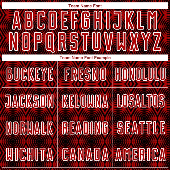 Custom Red Black-White Geometric Shapes Sublimation Uniform Jersey Custom Red Black-White Geometric Shapes Sublimation Uniform Jersey
