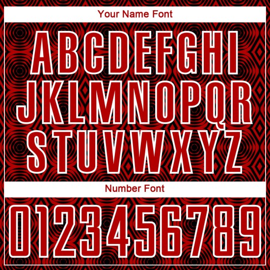 Custom Red Black-White Geometric Shapes Sublimation Uniform Jersey Custom Red Black-White Geometric Shapes Sublimation Uniform Jersey