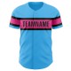 Custom Sky Blue Pink-Black Authentic rugby Jersey Custom Sky Blue Pink-Black Authentic rugby Jersey
