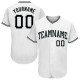 Custom White Black-Silver Authentic rugby Jersey Custom White Black-Silver Authentic rugby Jersey