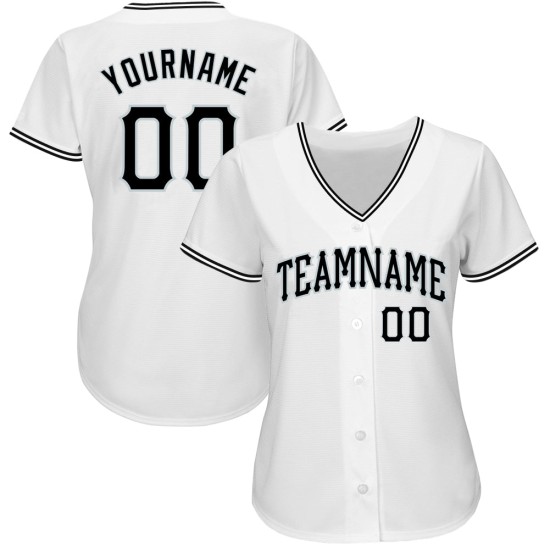Custom White Black-Silver Authentic rugby Jersey Custom White Black-Silver Authentic rugby Jersey