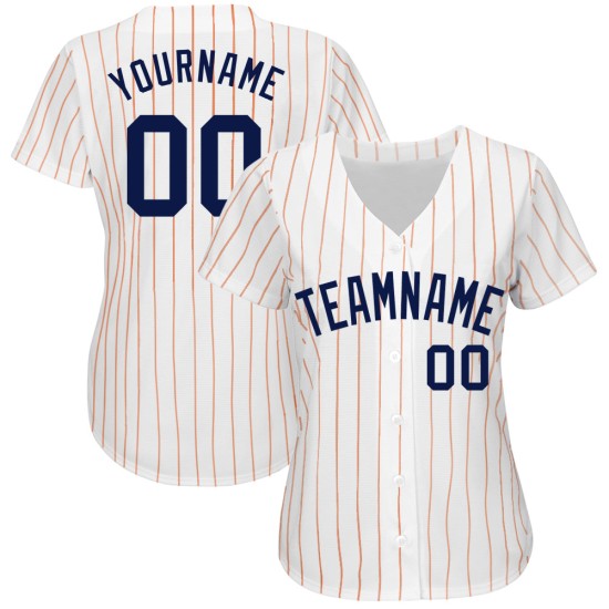 Custom White Orange Pinstripe Navy Authentic rugby Jersey Custom White Orange Pinstripe Navy Authentic rugby Jersey