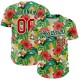 Custom White Red-Green 3D Pattern Design Tropical Plant And Bird Authentic rugby Jersey Custom White Red-Green 3D Pattern Design Tropical Plant And Bird Authentic rugby Jersey