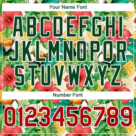 Custom White Red-Green 3D Pattern Design Tropical Plant And Bird Authentic rugby Jersey Custom White Red-Green 3D Pattern Design Tropical Plant And Bird Authentic rugby Jersey