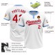 Custom White Red-Light Blue Two-Button Unisex Jersey