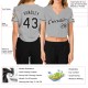 Custom Women’s Gray Black-White V-Neck Cropped rugby Jersey