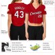 Custom Women’s Red White-Black V-Neck Cropped rugby Jersey